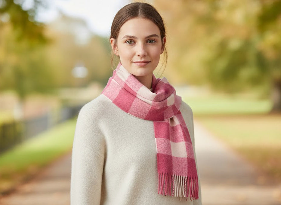 House Of Tweed Womens Soft Check Tartan Scarf