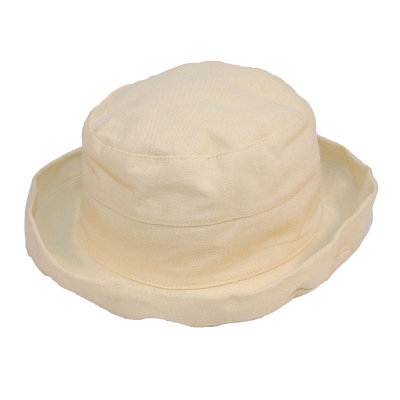 Womens Linen Sun Hat With Turn-up Brim - Just £12.99! Shop now at Warwickshire Clothing.