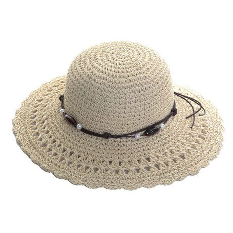 Hazy Blue WIDE BRIM STRAW Womens Hat - Just £9.99! Shop now at Warwickshire Clothing.