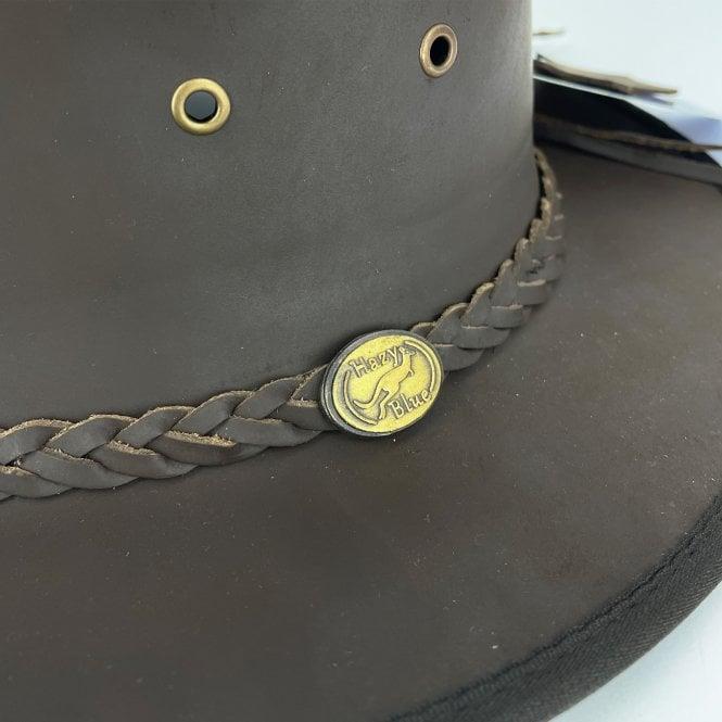 Hazy Blue Melbourne Australian Style Waterproof Bute Leather Hat Brown - Just £29.99! Shop now at Warwickshire Clothing.