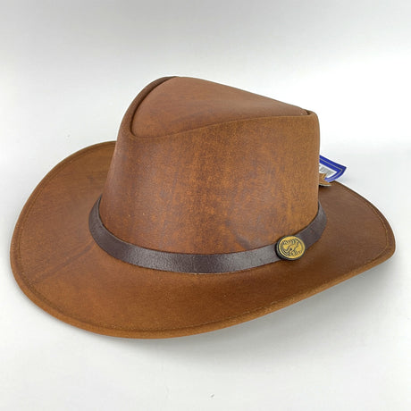 Australian Style Adelaide Waterproof Leather Hat Brown - Just £19.99! Shop now at Warwickshire Clothing.