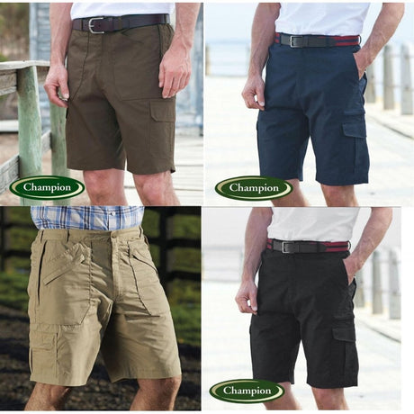 Champion Bretton Mens Action Shorts Multi Zip Pockets - Just £16.99! Shop now at Warwickshire Clothing.