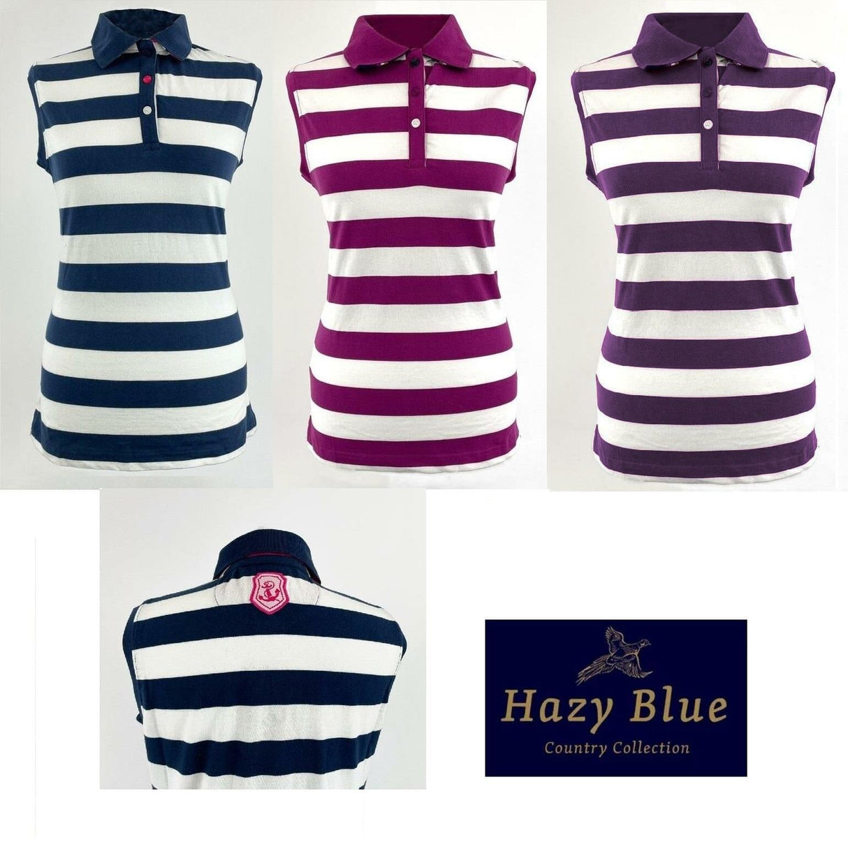 Hazy Blue Womens Sleeveless Polo Shirt - Minnie - Just £14.99! Shop now at Warwickshire Clothing.