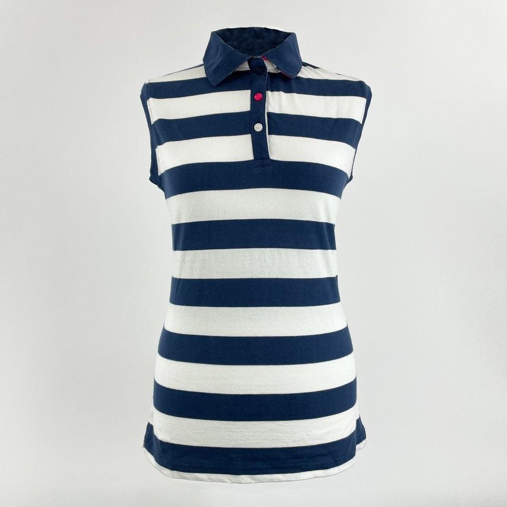 Hazy Blue Womens Sleeveless Polo Shirt - Minnie - Just £14.99! Shop now at Warwickshire Clothing.