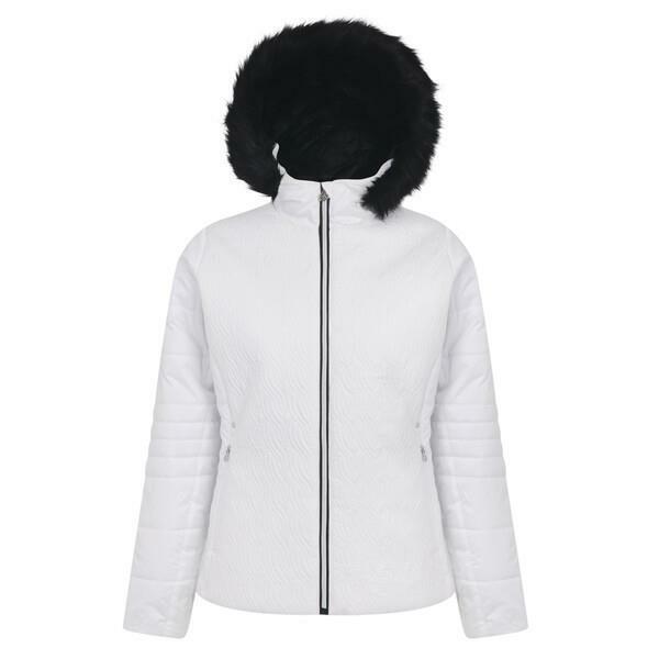 Dare 2b Womens Comely Water Repellent Hooded Warm Jacket, White, 10 - Just £52.99! Shop now at Warwickshire Clothing.