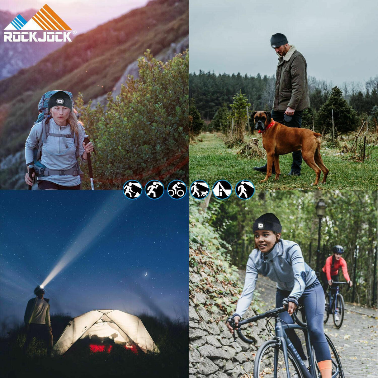 Rock Jock LED Camping Battery Rechargeable USB Head Torch - Just £6.99! Shop now at Warwickshire Clothing.