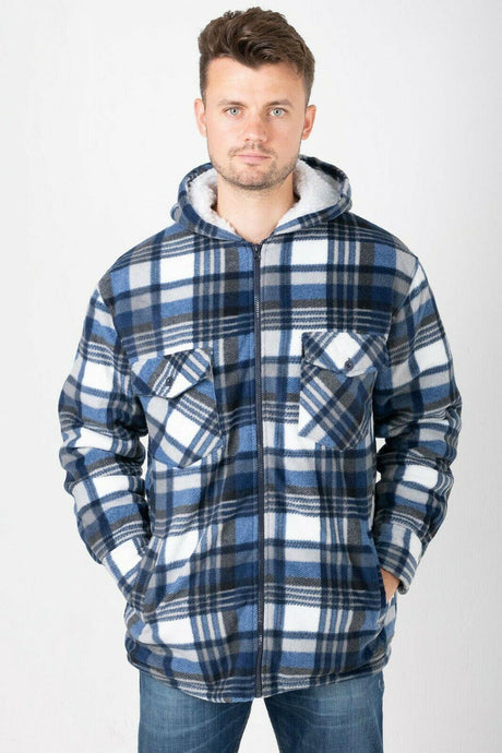Hazy Blue Naxter Lumberjack Flannel Zip Up Hooded Jacket - Just £22.99! Shop now at Warwickshire Clothing.