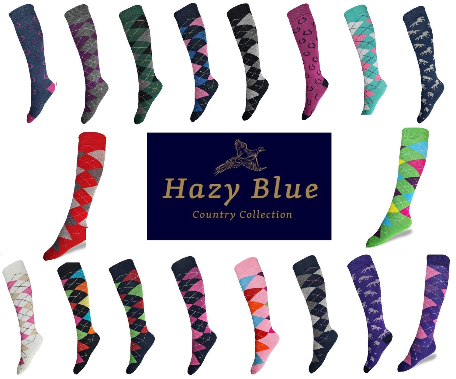 Hazy Blue Charlotte Riding Socks Multiple Colours - Just £6.49! Shop now at Warwickshire Clothing.