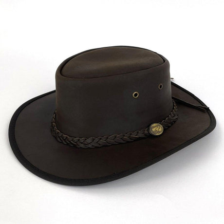 Hazy Blue Melbourne Australian Style Waterproof Bute Leather Hat Brown - Just £29.99! Shop now at Warwickshire Clothing.