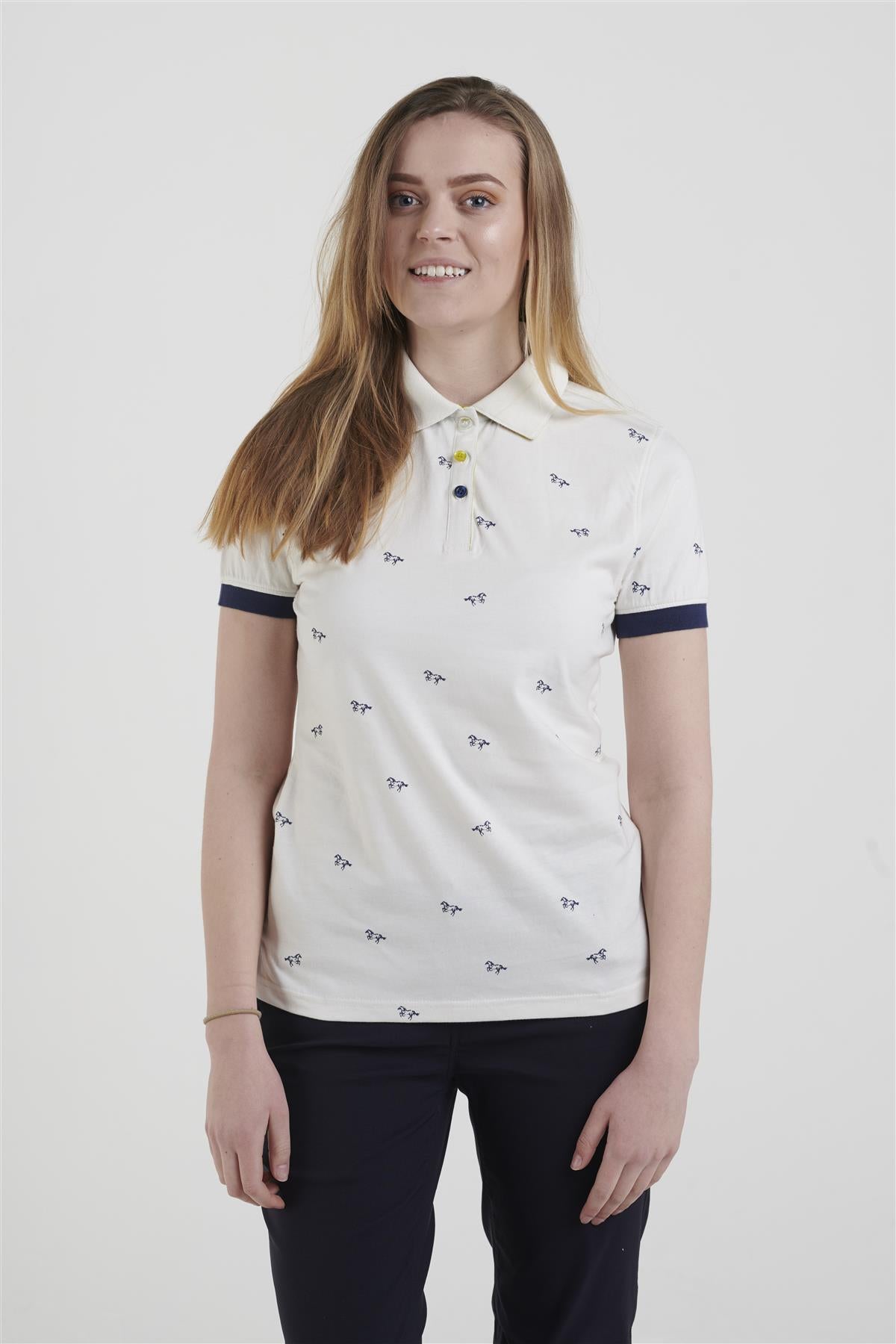 Hazy Blue Womens Cotton Short Sleeve Polo Shirt - Poppy II - Just £14.99! Shop now at Warwickshire Clothing.