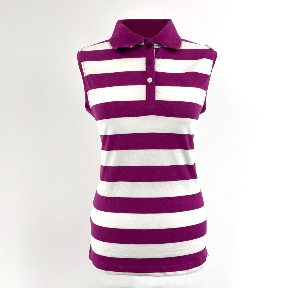 Hazy Blue Womens Sleeveless Polo Shirt - Minnie - Just £14.99! Shop now at Warwickshire Clothing.