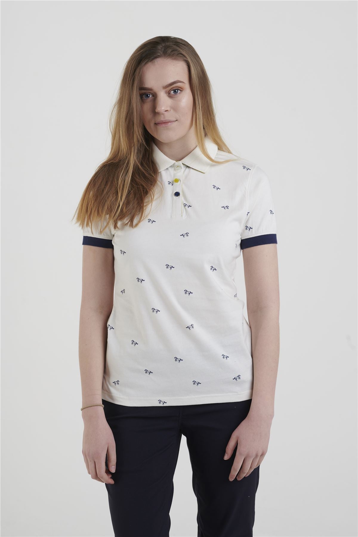 Hazy Blue Womens Cotton Short Sleeve Polo Shirt - Poppy II - Just £14.99! Shop now at Warwickshire Clothing.