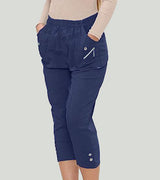 Cherry Berry Womens Stretch Crop Trousers - Just $16.99! Shop now at Warwickshire Clothing. Free Dellivery.