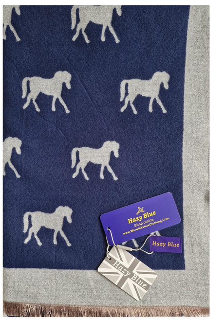 Hazy Blue Pashmina feel Luxury Ladies Womens Scarf - Horse - Just £13.99! Shop now at Warwickshire Clothing. 