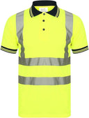 Hi Vis Visibility Polo T-Shirt Safety Reflective Tape PPE - Just £14.99! Shop now at Warwickshire Clothing. 