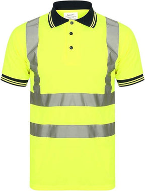 Hi Vis Visibility Polo T-Shirt Safety Reflective Tape PPE - Just £14.99! Shop now at Warwickshire Clothing. 