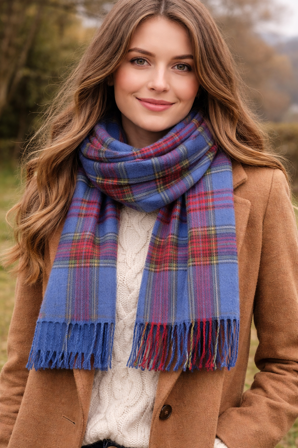 House Of Tweed Womens Soft Check Tartan Scarf