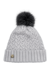 House of Tweed Luxury Plaited Ladies Bobble Pom Pom Beanie Hats