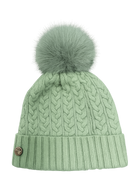 House of Tweed Luxury Plaited Ladies Bobble Pom Pom Beanie Hats