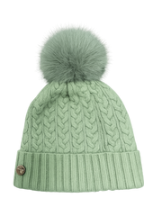 House of Tweed Luxury Plaited Ladies Bobble Pom Pom Beanie Hats