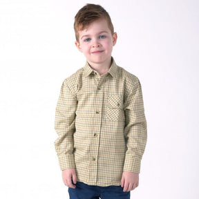 Country Classics Boys Long Sleeve Check Shirt - Cartmel Beige - Just £14.99! Shop now at Warwickshire Clothing. 