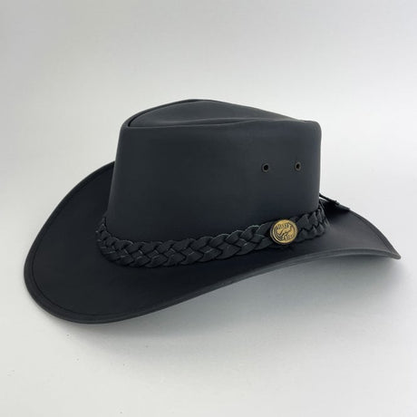 Australian Style Brisbane Waterproof Leather Hat Black - Just £24.99! Shop now at Warwickshire Clothing. 