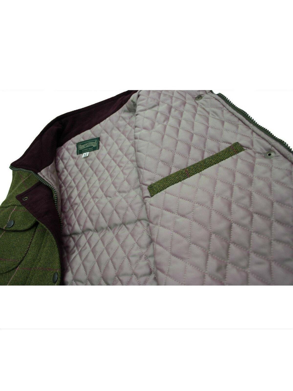 Manteau De Campagne Shire Classic Femme - Taille 14 - Tweed Vert - UK - Occasion