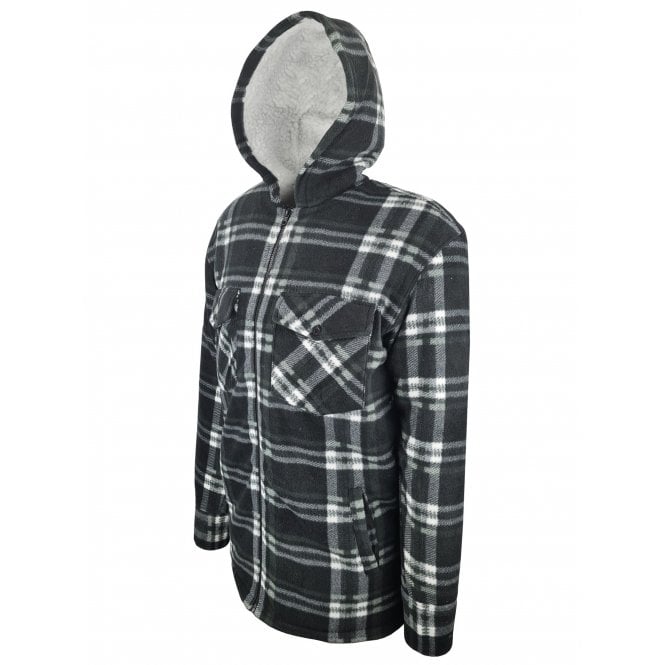 Hazy Blue Kids Sherpa Fleece Lined Check Shirt Hoodie - Premium clothing from Hazy Blue - Just $18.99! Shop now at Warwickshire Clothing