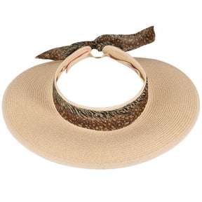 Hazy Blue Womens Straw Hat Sun Visor Travel Hat - Just £5.99! Shop now at Warwickshire Clothing. 
