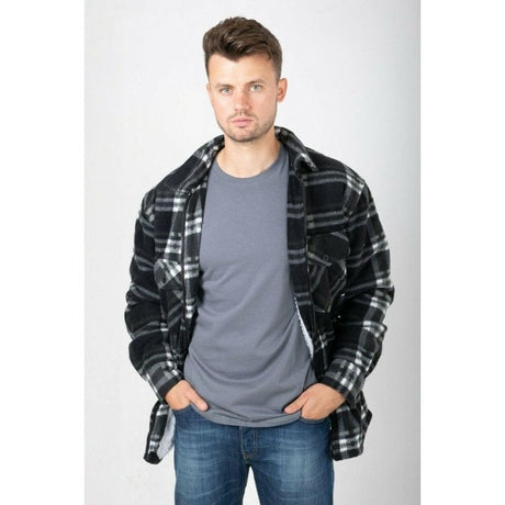 Hazy Blue Mens Baxter Sherpa Lumberjack Fleece Shirt - Just £22.99! Shop now at Warwickshire Clothing. 