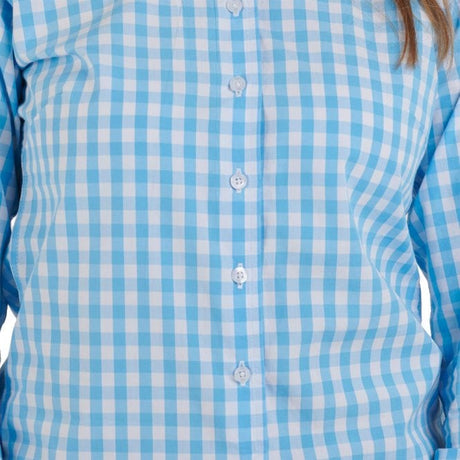 Hazy Blue Women's Cotton Long Sleeve Check Shirt - Magda - Just £12.99! Shop now at Warwickshire Clothing. 