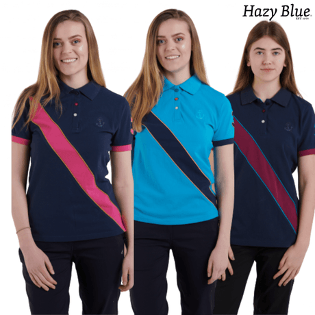 Hazy Blue Womens Short Sleeve Polo Shirt - Carly II - Just £14.99! Shop now at Warwickshire Clothing. 