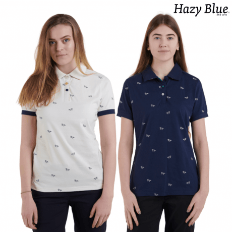 Hazy Blue Womens Cotton Short Sleeve Polo Shirt - Poppy II - Just £14.99! Shop now at Warwickshire Clothing. 