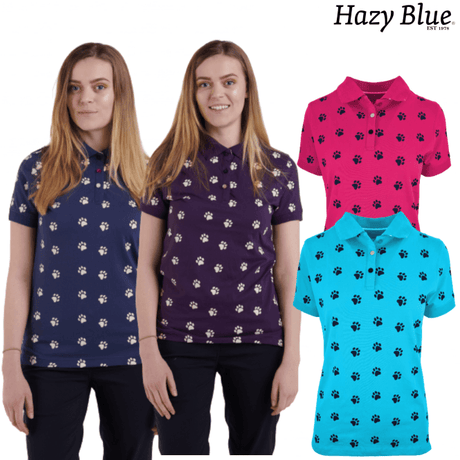 Hazy Blue Womens Short Sleeve Polo Shirt - Scarlett - Just £14.99! Shop now at Warwickshire Clothing. 