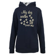 Hazy Blue Womens Hooded Sweatshirts -Scooby - My Dog Walk All Over Me - Scooby - Just £18.90! Shop now at Warwickshire Clothing. 