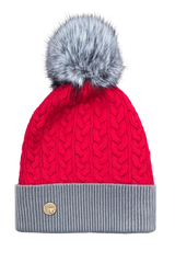 House of Tweed Luxury Plaited Ladies Pom Pom Bobble Beanie Hats