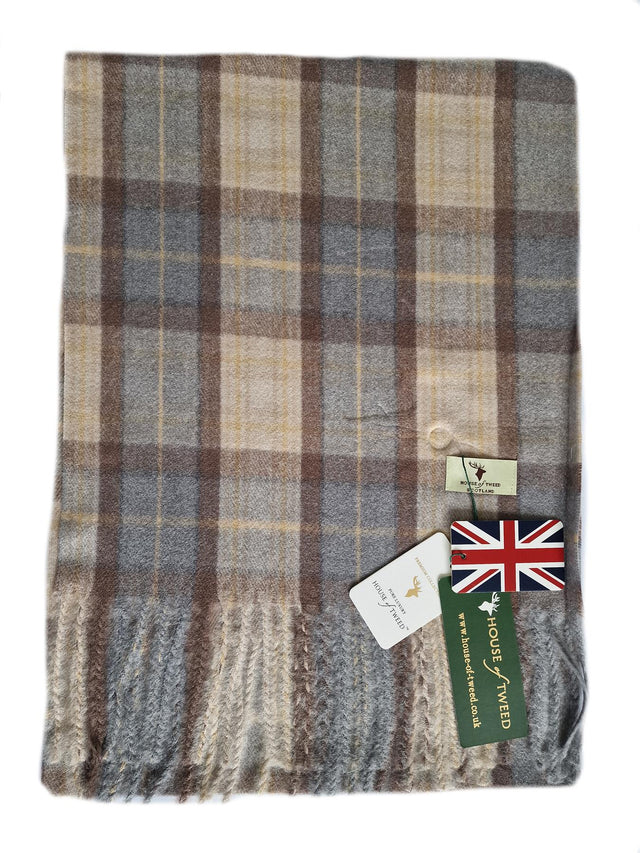 House of Tweed Scarf Tartan Beige - Premium clothing from House of Tweed - Just $12.99! Shop now at Warwickshire Clothing