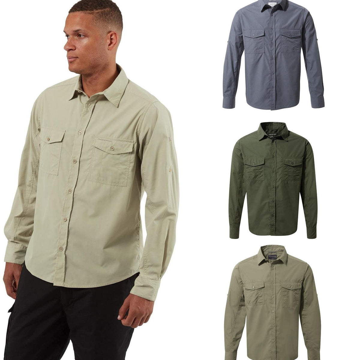 Craghoppers Mens Nosi Defence Kiwi Long Sleeved Shirts for Men ...