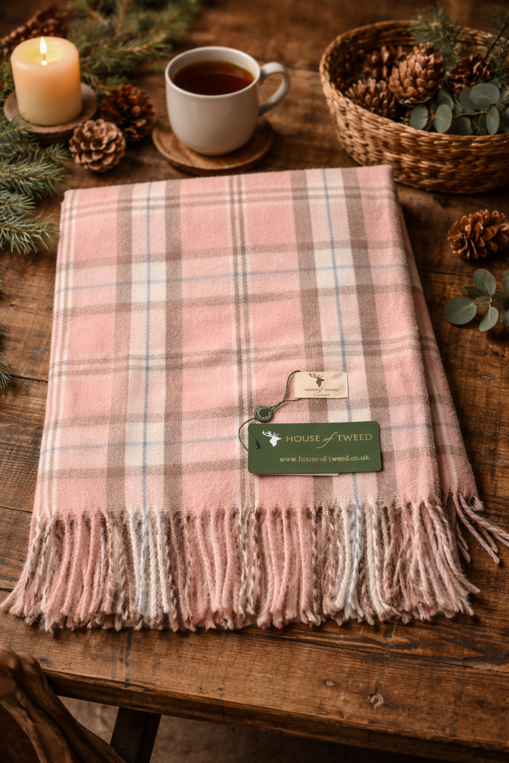 House Of Tweed Womens Soft Check Tartan Scarf