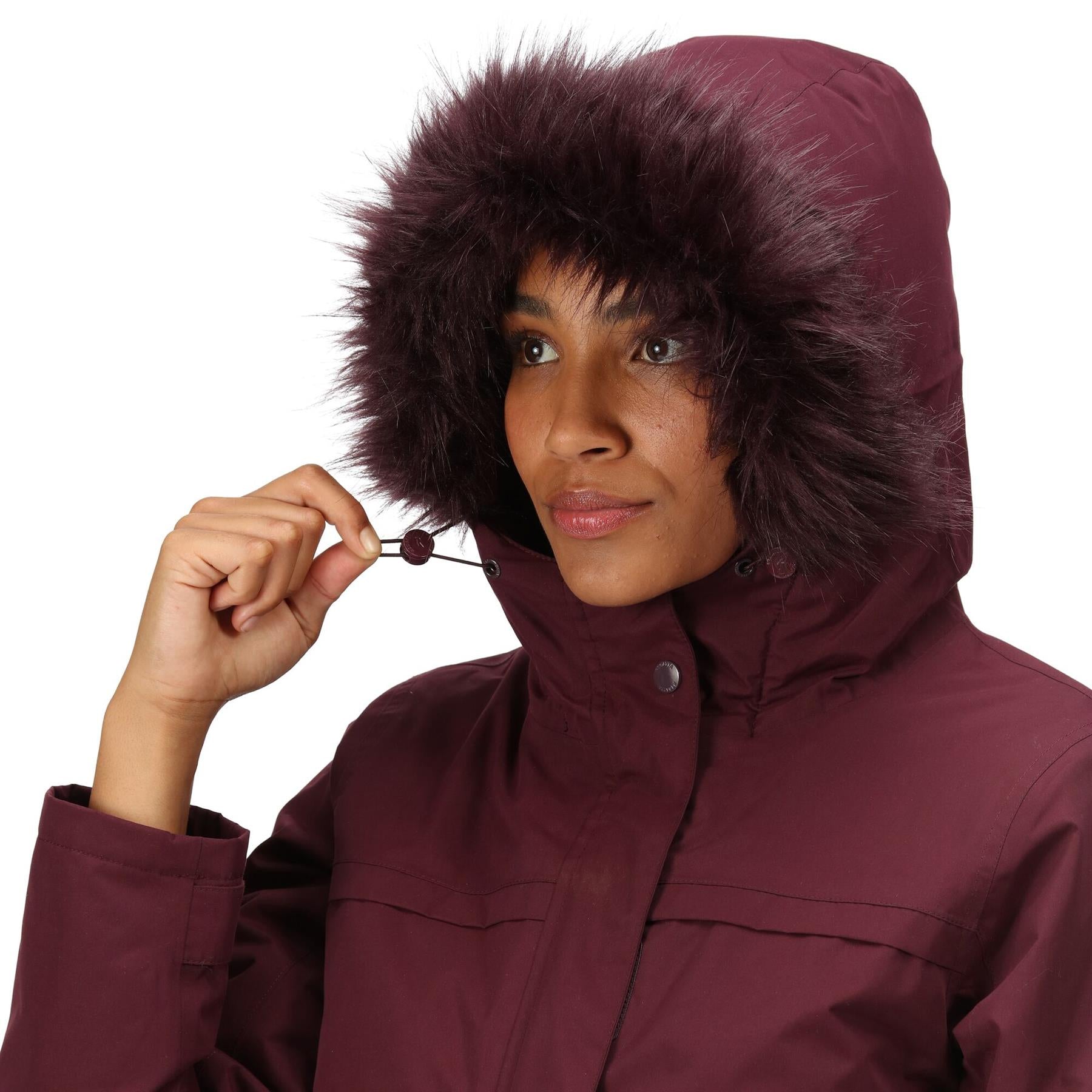 Maroon parka jacket hotsell