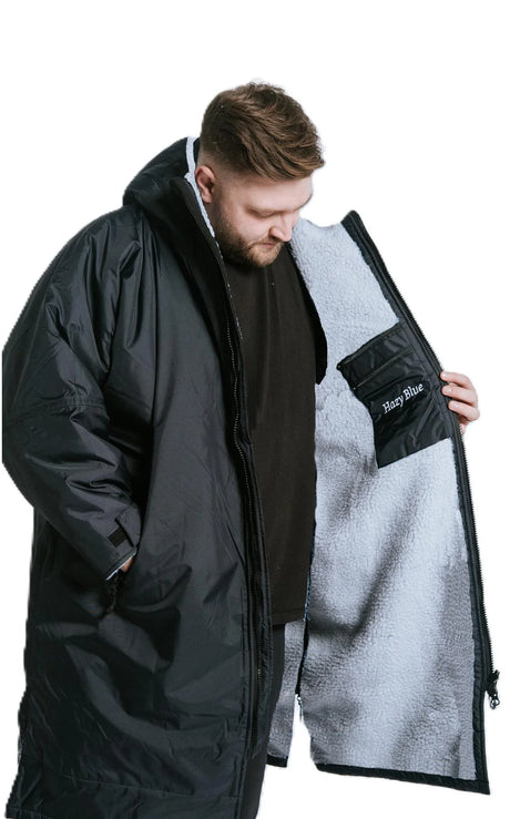 Hazy Blue Waterproof Adults All Weather Changing Robe - Plain Black - Just £44.99! Shop now at Warwickshire Clothing. 