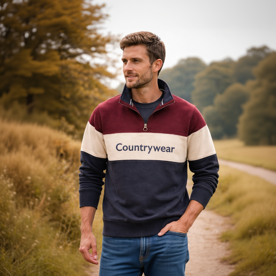 Hazy Blue Countrywear Henley Sweatshirt