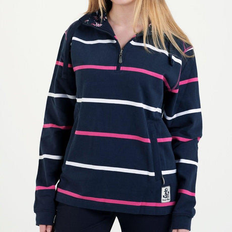 Hazy Blue Womens Half Zip Pullover Sweatshirts - Lizzy - Just $29.99! Shop now at Warwickshire Clothing. Free Dellivery.