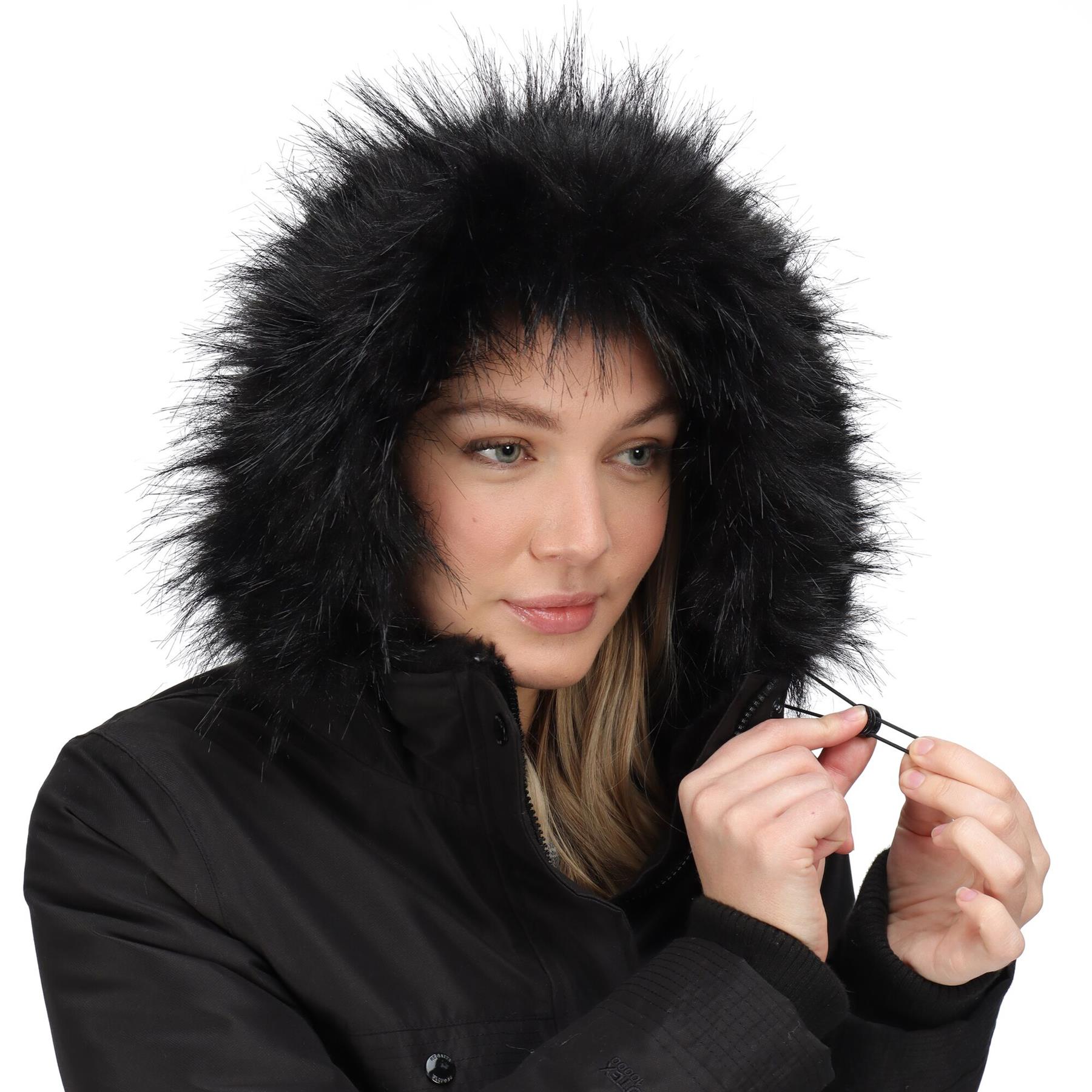 Women's serleena fur trimmed waterproof insulated jacket discount black