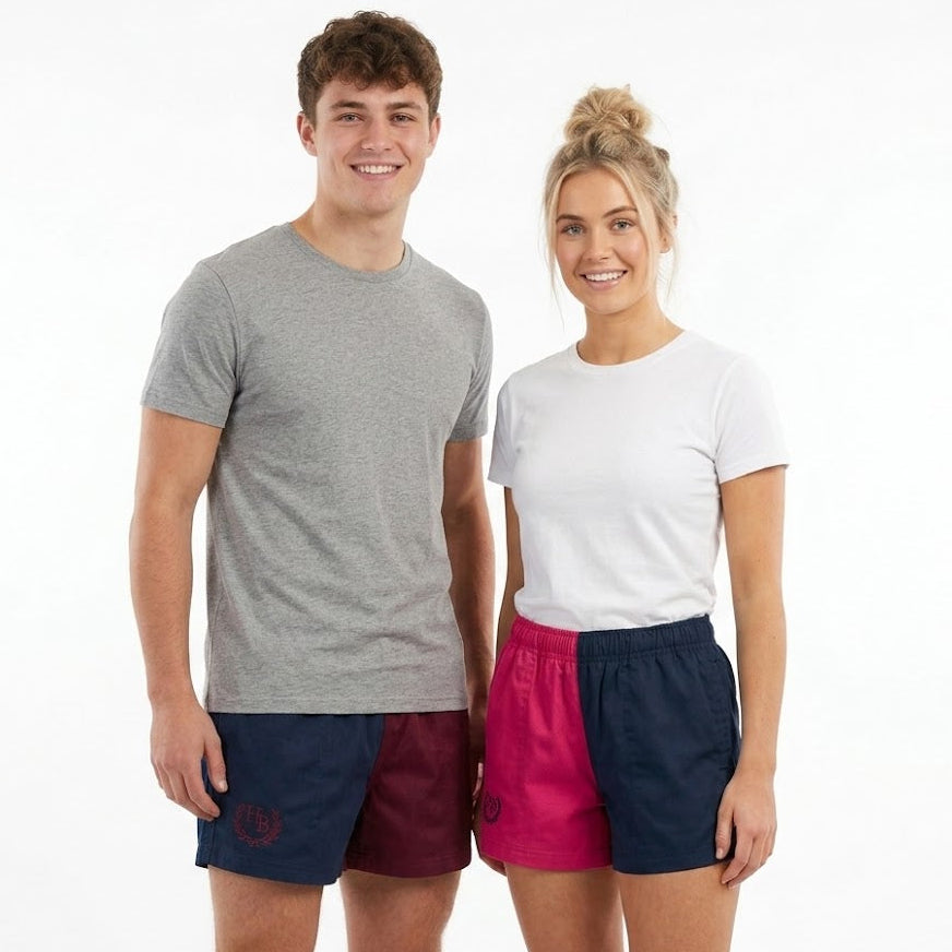 Hazy Blue Nelson Unisex Colour Block Shorts
