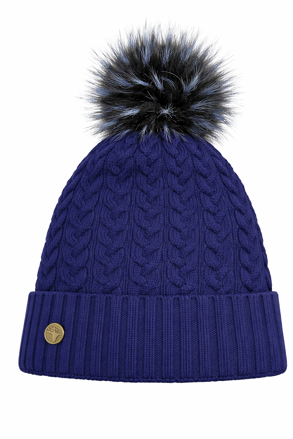 House of Tweed Luxury Plaited Ladies Bobble Pom Pom Beanie Hats