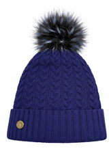 House of Tweed Luxury Plaited Ladies Bobble Pom Pom Beanie Hats