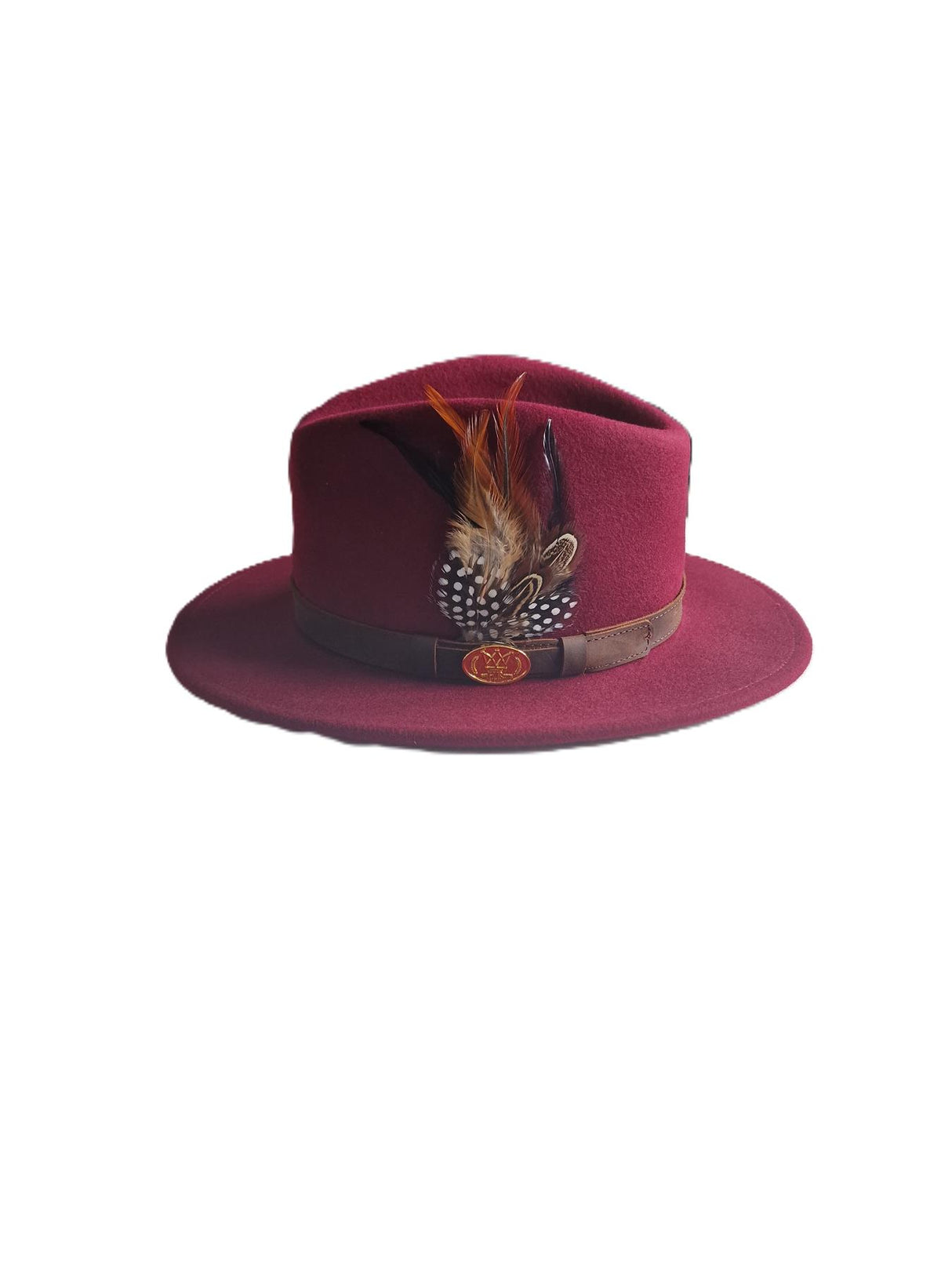 Hazy Blue Wide Brim Fedora Hat Wool Felt with Pheasant Megan - Just £29.99! Shop now at Warwickshire Clothing. 