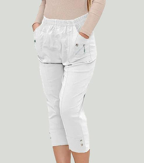 Cherry Berry Womens Stretch Crop Trousers - Just £16.99! Shop now at Warwickshire Clothing. 