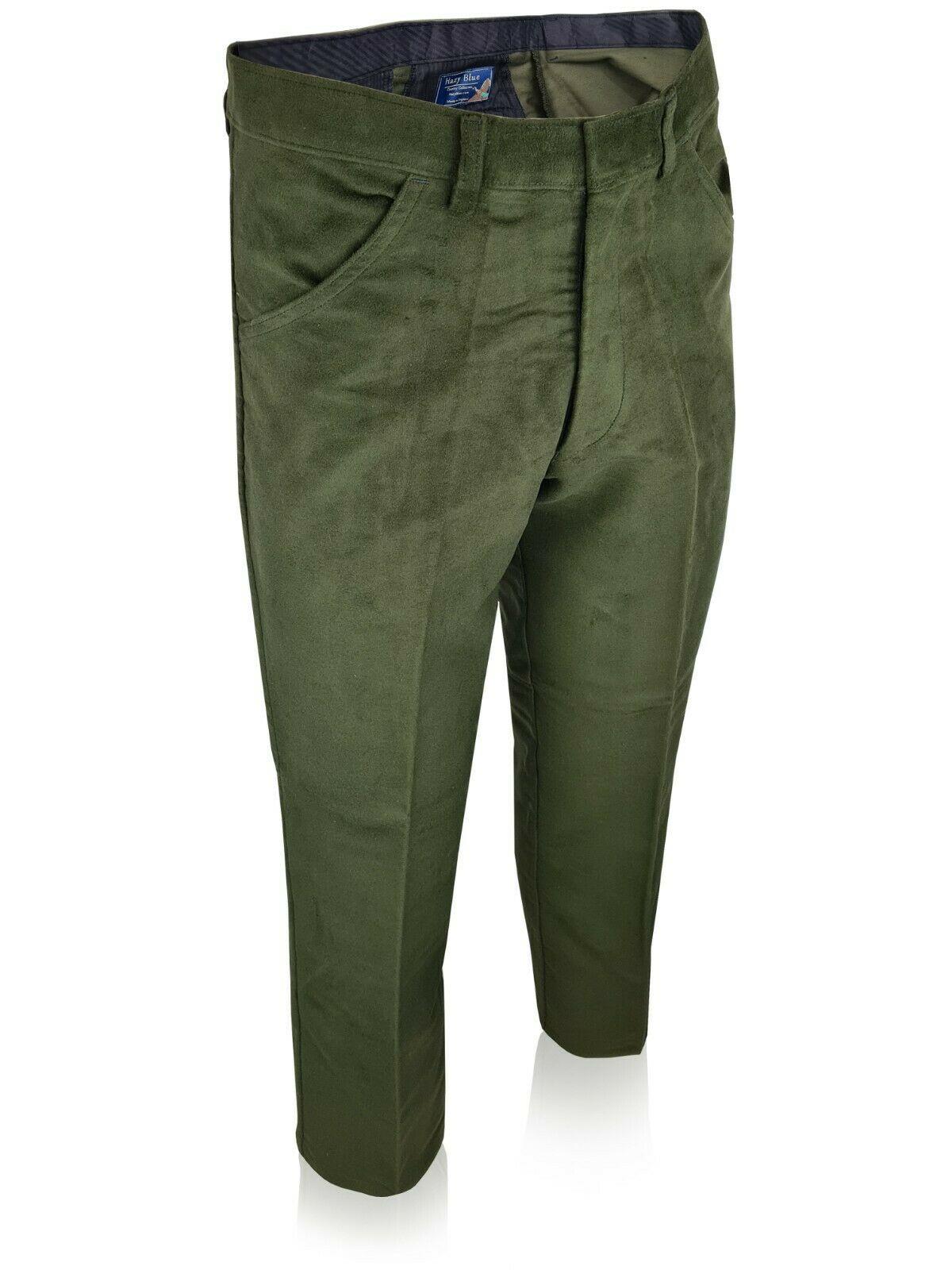O'Connell's pleated front cotton Moleskin Trouser - Olive - Men's Clothing,  Traditional Natural shouldered clothing, preppy apparel